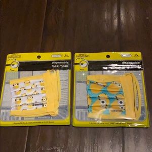 Lot of 2 Minions Themed Kids Face Masks NIP